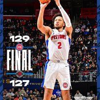 Pistons beat Raptors 129-127 to end NBA record-tying losing streak at 28 games