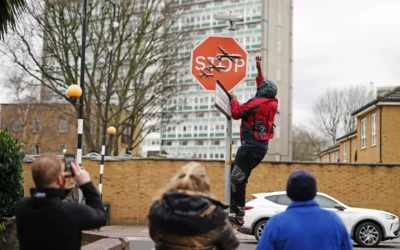 Now you see it, now you don’t: Banksy stop sign taken from London street soon after it appears