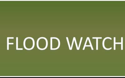 A flood watch has been issued for portions of the area.