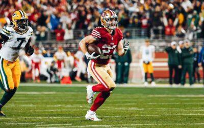 Christian McCaffrey’s 2nd TD rallies the 49ers to 24-21 playoff win over Jordan Love and the Packers