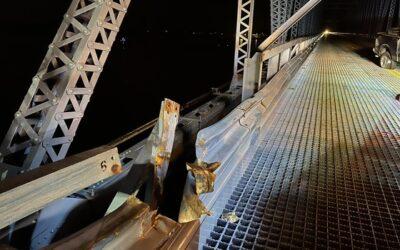 U.S. 45 Ohio River “Brookport” Bridge Closed Due to Crash Damage to Guardrail and Railing