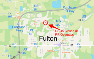 ALERT:  U.S. 45 Temporarily Closed at 1.1mm in Fulton Due to Large Pothole in Railroad Overpass