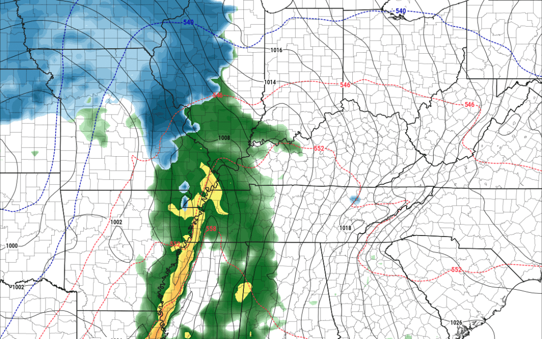 Widespread rain event Monday into Tuesday.  Monitoring cold weather late next week into the following week.  Snow?