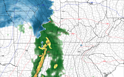 Widespread rain event Monday into Tuesday.  Monitoring cold weather late next week into the following week.  Snow?