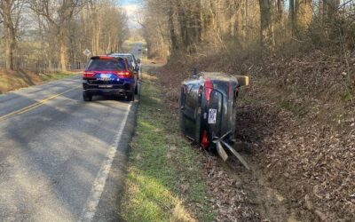 CRASH On KY-58 leaves vehicle on side in the ditch