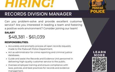 Paducah Police Accepting Applications for Records Manager