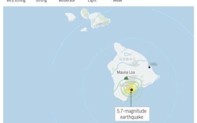 Magnitude 5.7 earthquake strikes Mauna Loa volcano on Hawaii’s Big Island; no tsunami expected