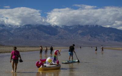 Kayakers paddle in Death Valley after rains replenish lake in one of Earth’s driest spots