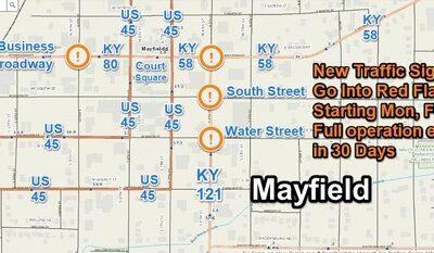 Additional Traffic Signals in Downtown Mayfield to Start Red Flash Mode on Monday to Prep for Full Activation in 30 Days