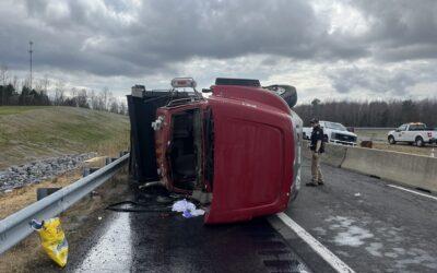 Graves County Accident. Overturned Dump Truck on Parkway