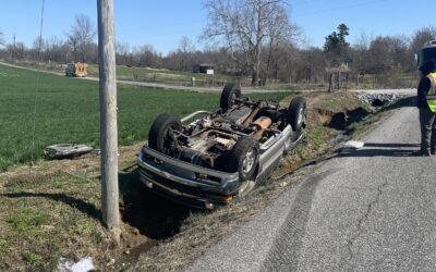 Graves County Accident.  Single Vehicle Collision on KY 384.