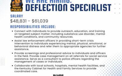 Paducah Police Hiring Deflection Specialist