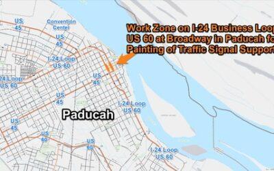 Work Zone Lane Restrictions along I-24 Business Loop/U.S. 60 in Downtown Paducah Start Thursday