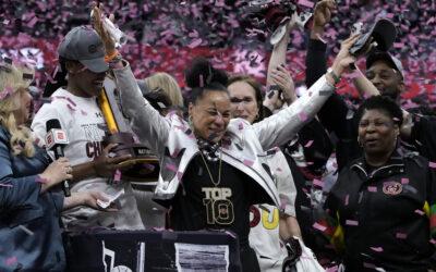 South Carolina finishes perfect season with NCAA championship, beating Clark and Iowa 87-75