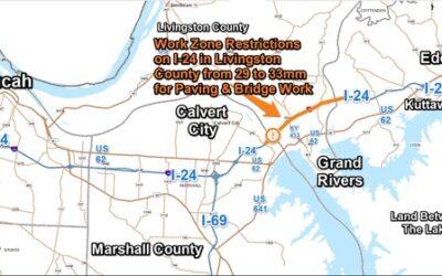 Lane Restrictions for Milling/Paving Return on I-24 at 29 to 33mm in Livingston County