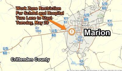 Work Zone Restrictions for Crittenden County School Turn Lane Project To Start Tuesday, May 28