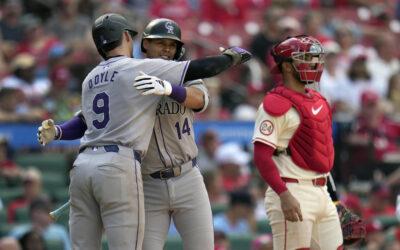 Tovar hits 2 home runs to lift Rockies to a 6-5 victory over Cardinals