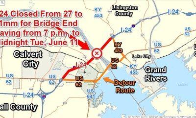 Night Closure of I-24 at Tennessee River Bridge Between Exit 27 and Exit 31 starts at 7 p.m., Tuesday