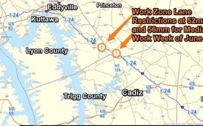 Work Zone Restrictions Planned along I-24 at 52mm and 56mm for Median Work Starting Monday