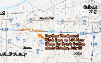 Work Zone Restriction for Brush Cutting along I-24 Westbound near 20mm Starts Monday, July 22