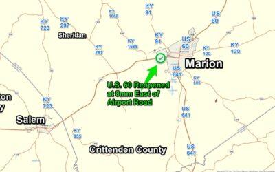 U.S. 60 Reopened to Normal Traffic West of Marion in Crittenden County