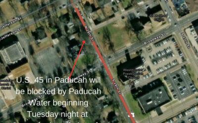 U.S. 45 in Paducah to be Blocked for Utility Work Next Week