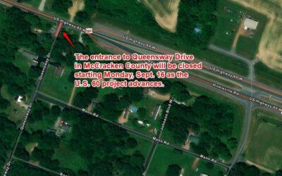 TRAFFIC ADVISORY: Changes Coming to Queensway Drive in McCracken County