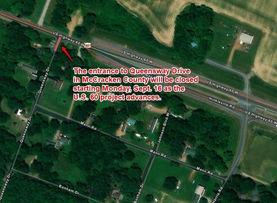 TRAFFIC ADVISORY: Changes Coming to Queensway Drive in McCracken County