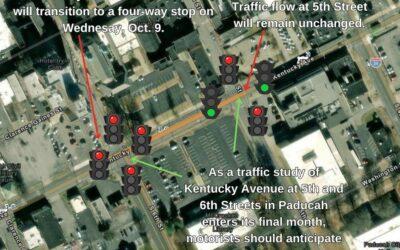 Intersection of U.S. 45-Business (Kentucky Ave) and 6th Street to Transition to a Four-Way Stop Next Week