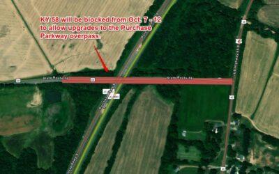 Overpass Upgrades Planned on KY 58 in Graves County Next Week