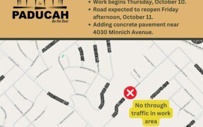 Temporary Closure of Minnich Avenue for Paving Project