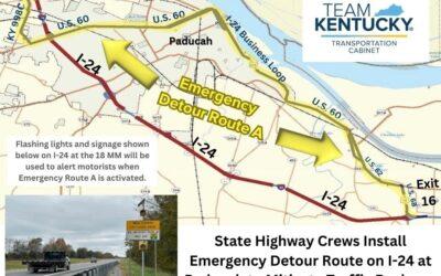 State Highway Crews Install Emergency Detour Route on I-24 at Paducah to Mitigate Traffic Backups